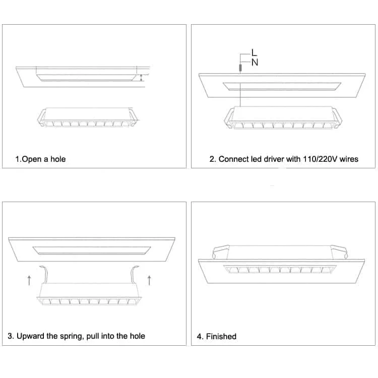 Montážní návod zapuštěného lineárního downlightu