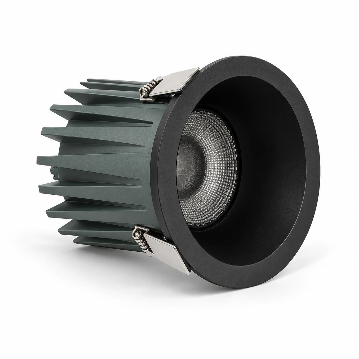 black rim deep downlight gray green fins