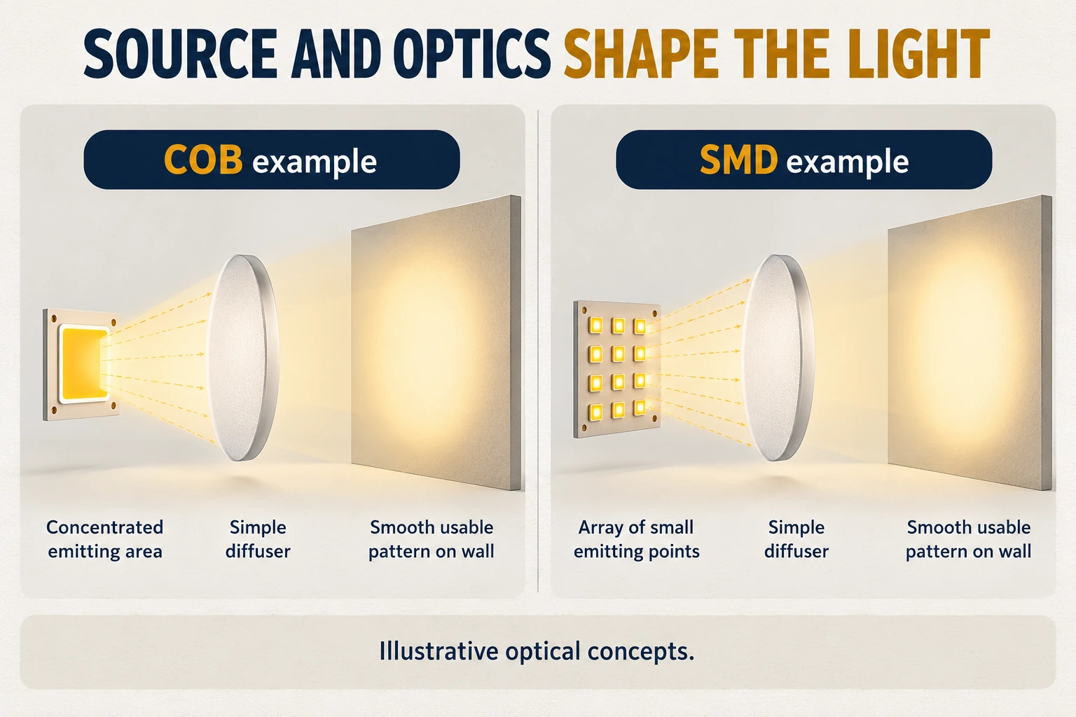 cob and smd optical design light pattern concept