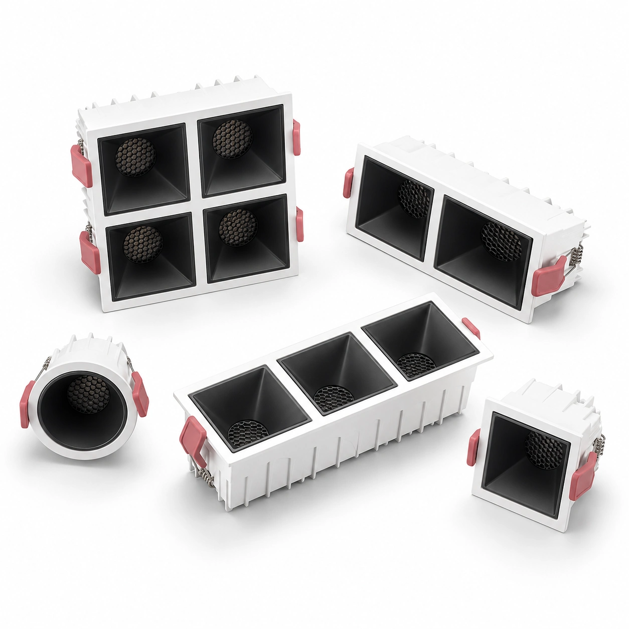 Downlight DLG-A s voštinovým filtrem — jeden až čtyři moduly