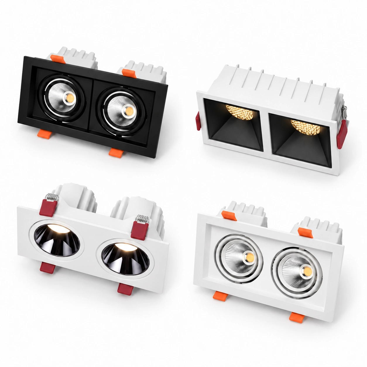 Dvojitý downlight s pevným nebo směrovatelným reflektorem