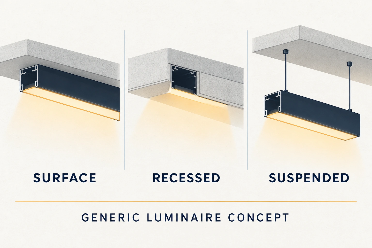 generic led track mounting profile options