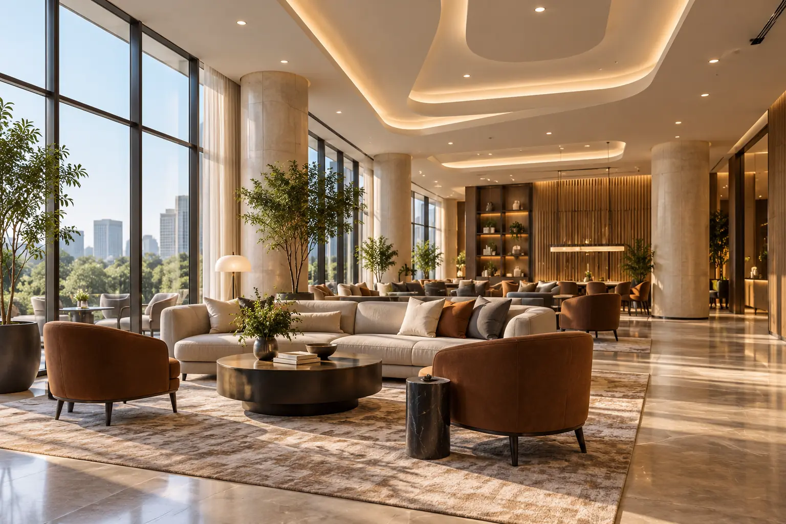 hotel lounge recessed led downlight application
