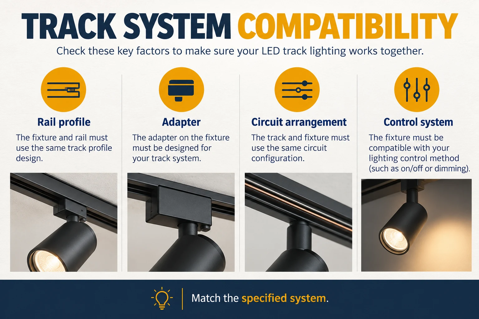 led track system compatibility checks