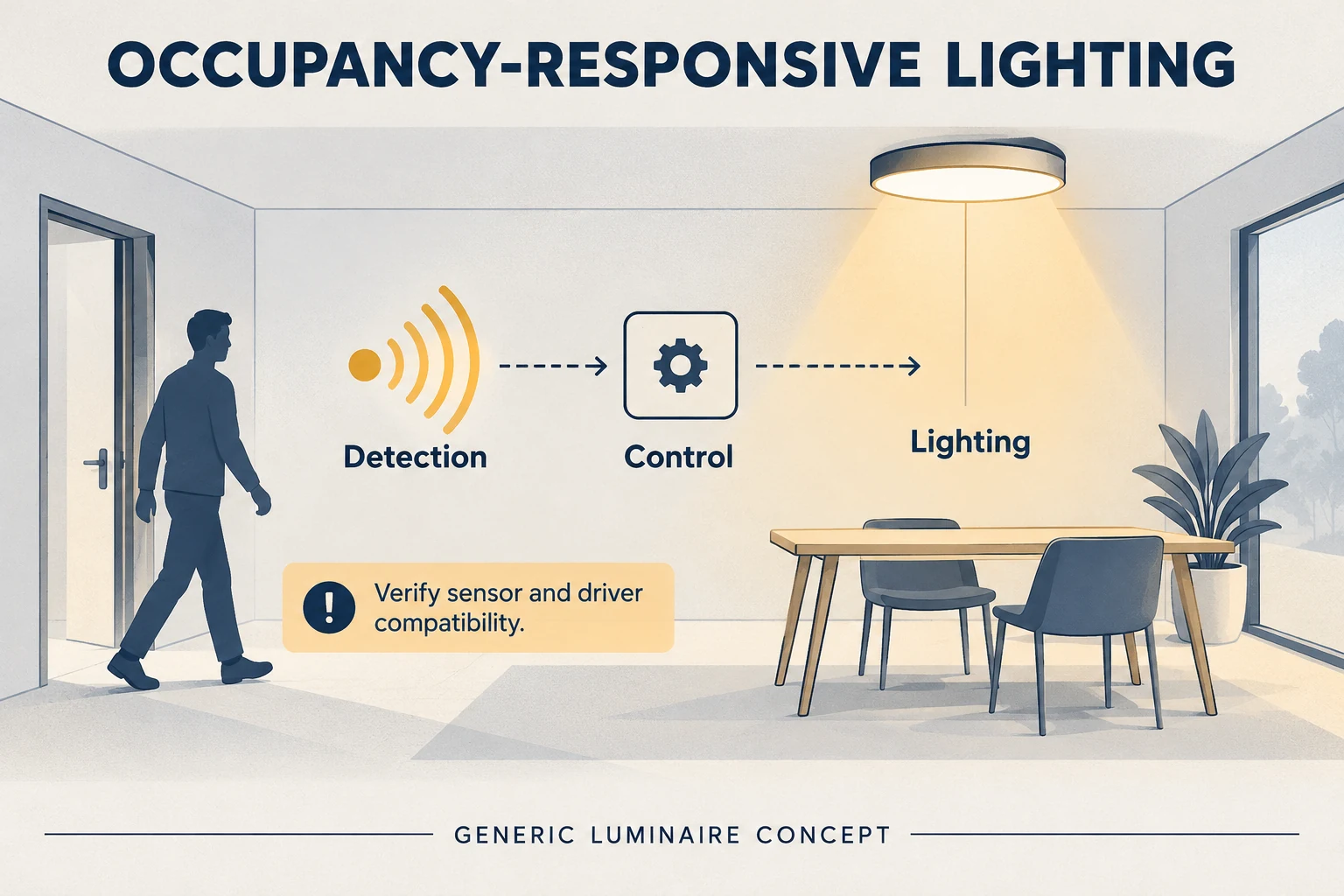 occupancy responsive led lighting concept