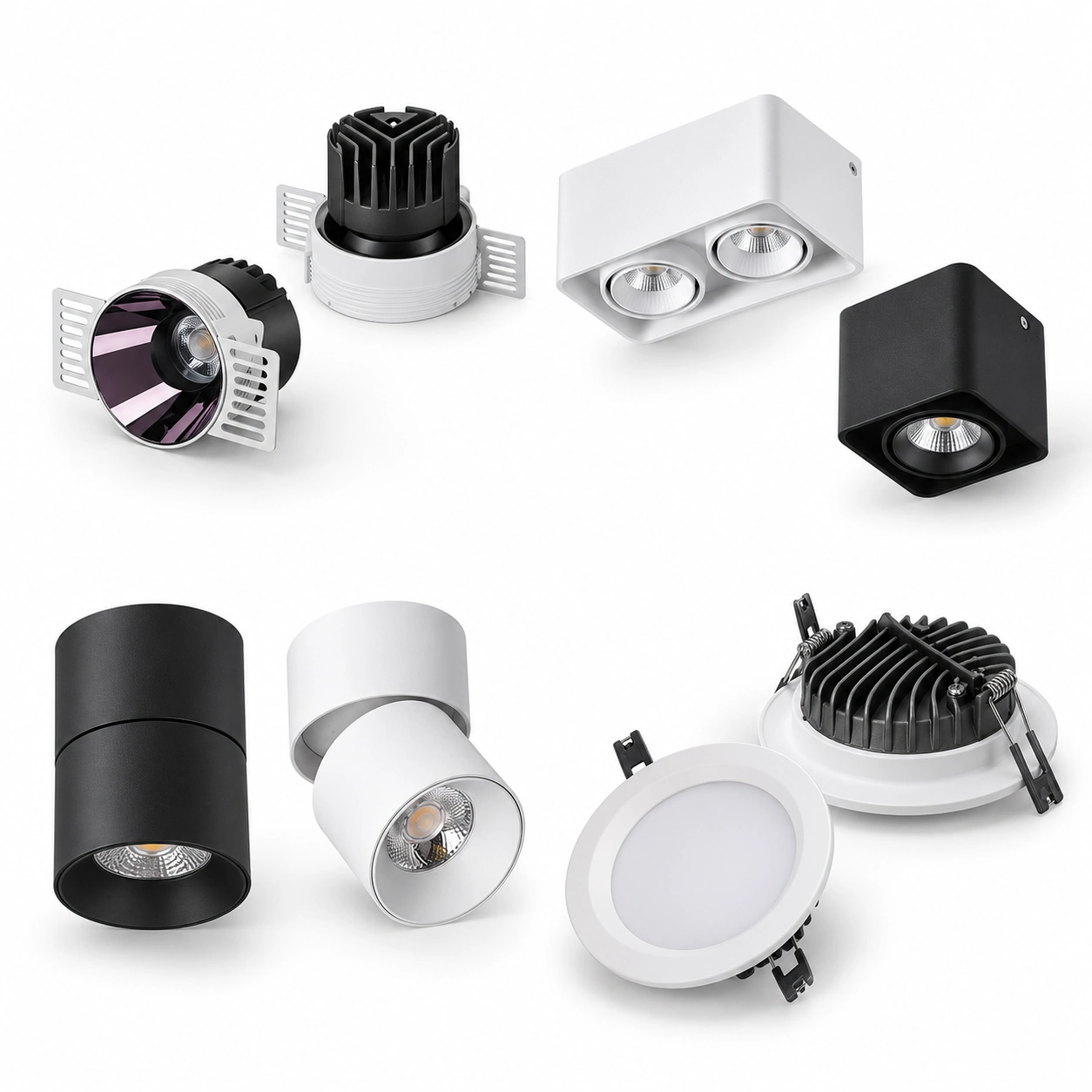 LED downlighty pro komerční prostory