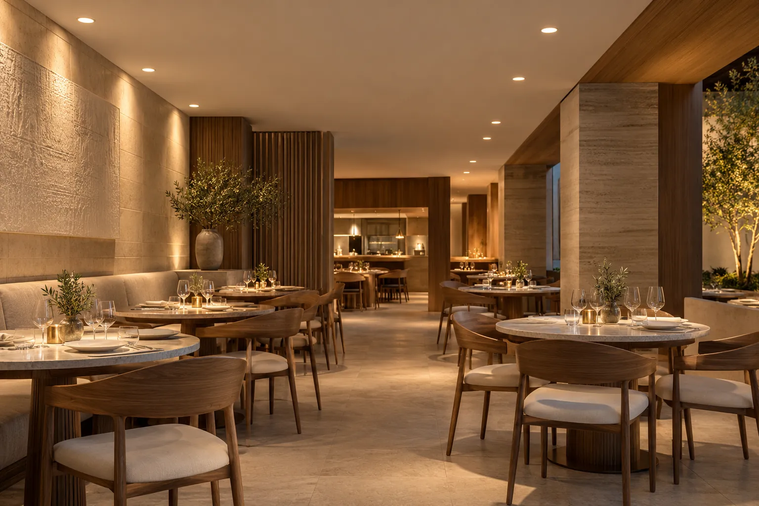 restaurant dining area recessed led downlights