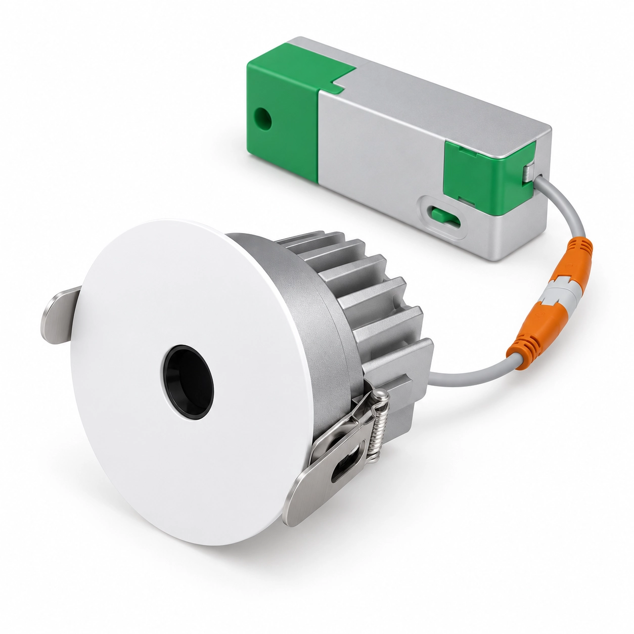 small aperture recessed light green silver driver