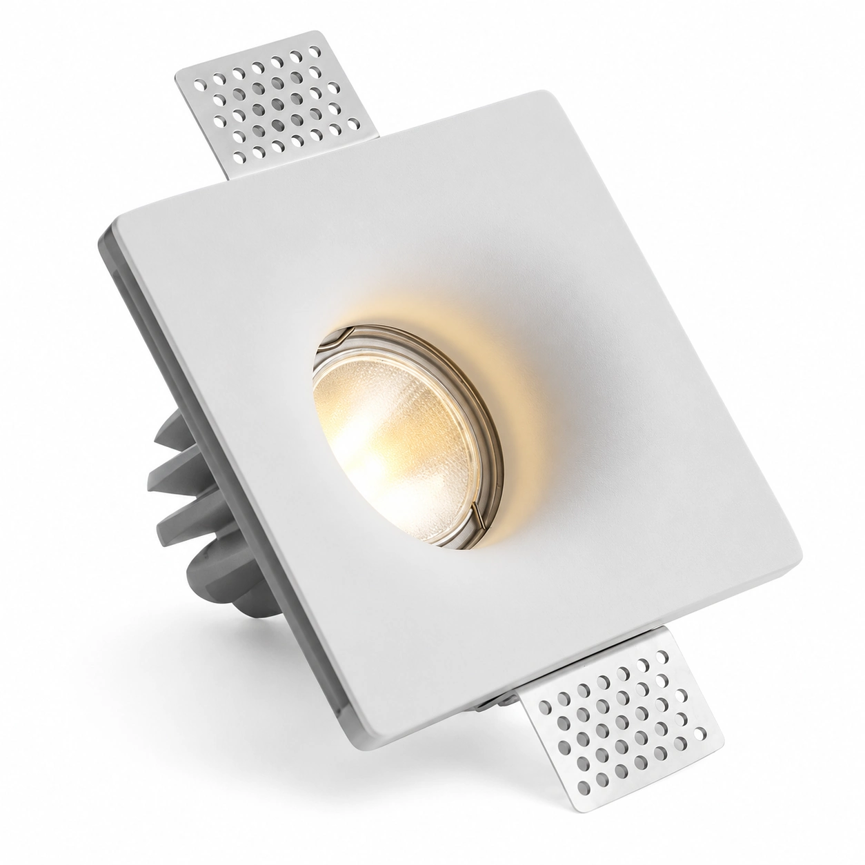 square trimless downlight perforated wings white studio