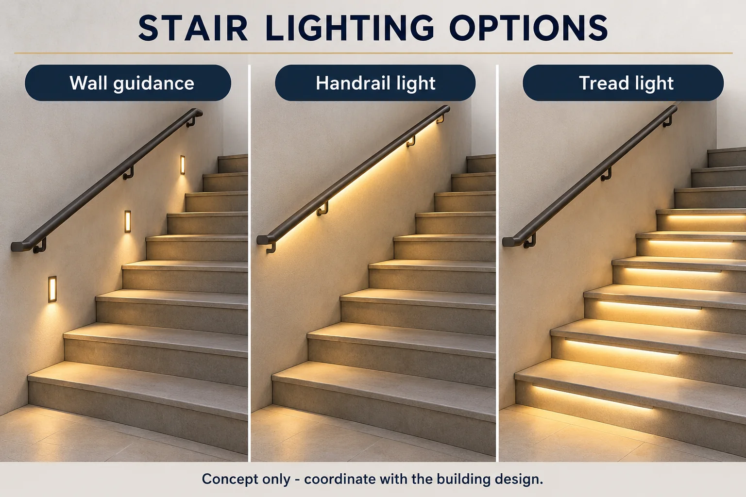 stair lighting placement concept overview