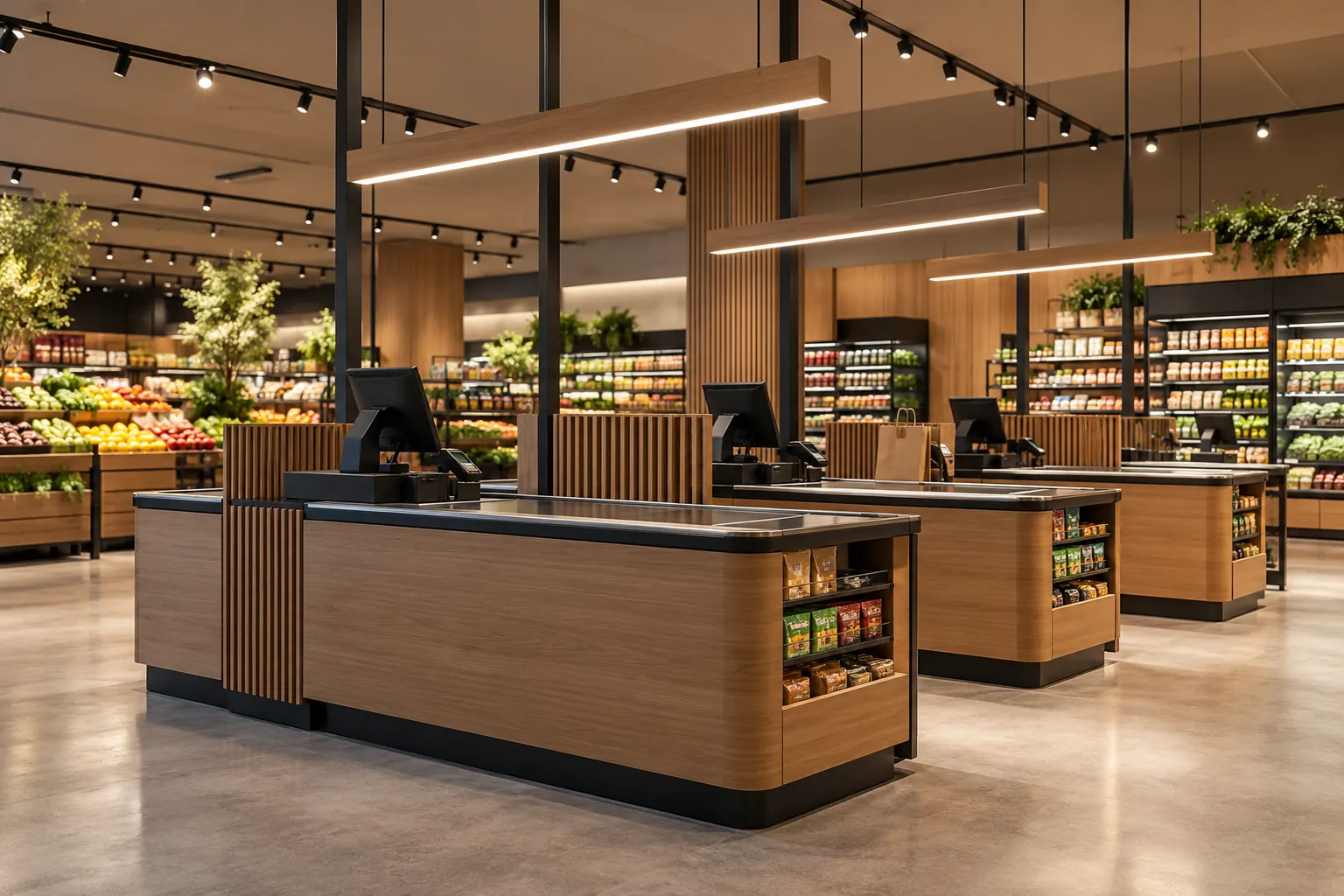 supermarket checkout zone led pendant lighting