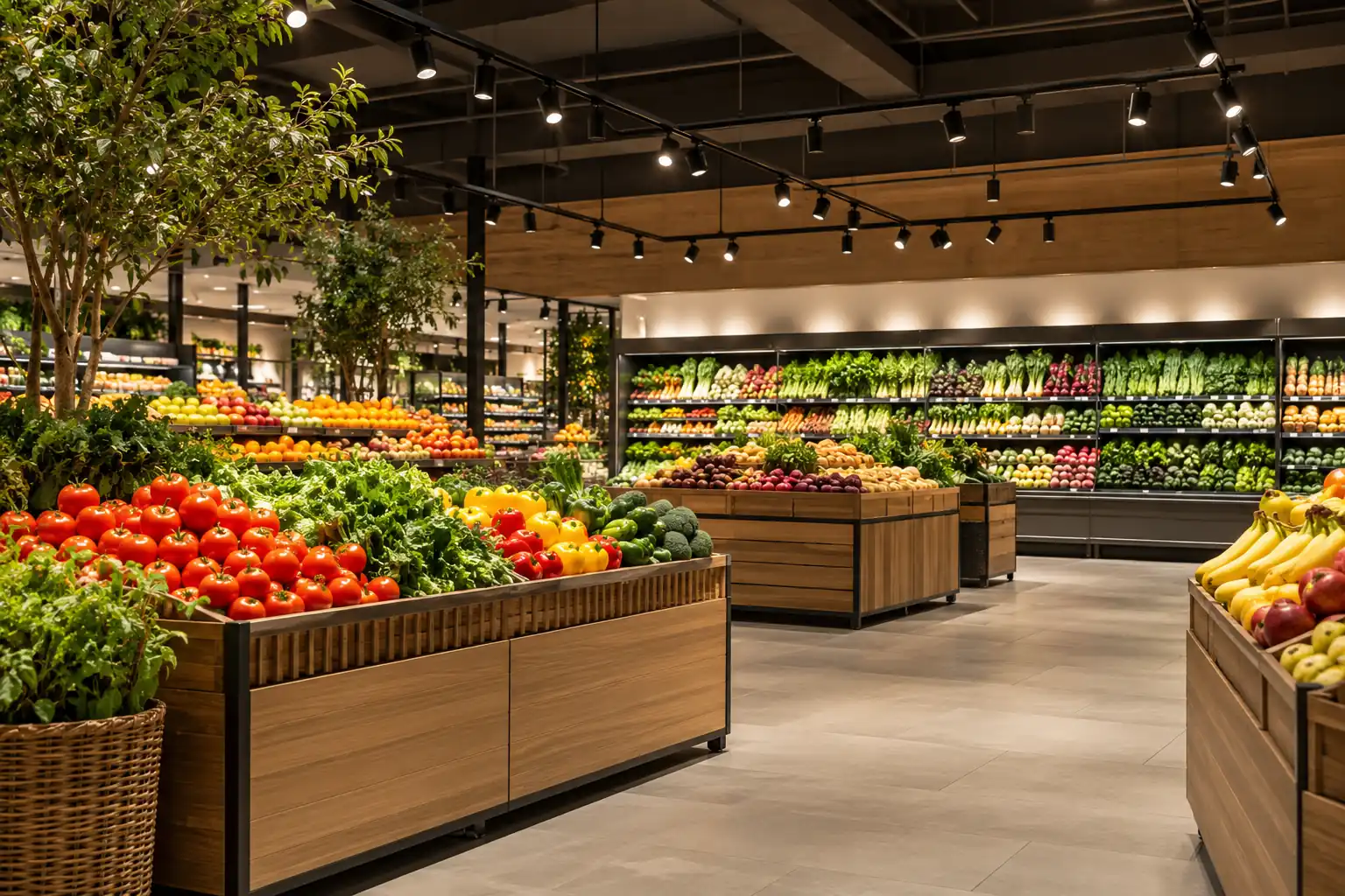 supermarket fresh produce led track lighting