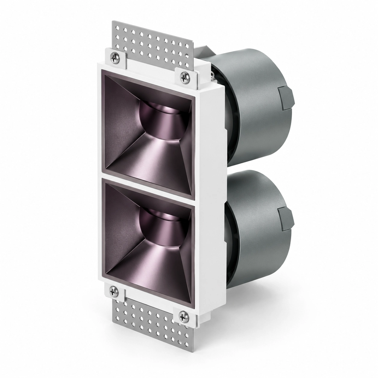 twin square trimless downlight gunmetal reflectors