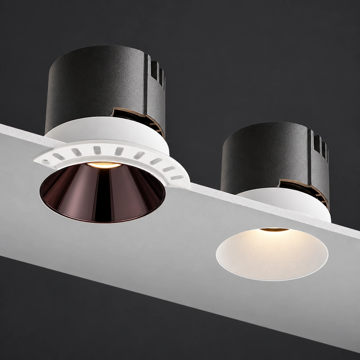 Downlight DL-G-01 se dvěma řešeními bezrámové montáže